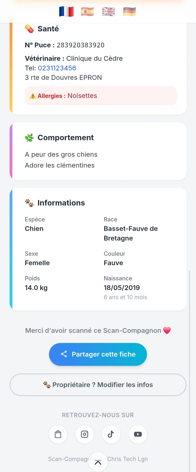 Capture fiche trouvée